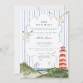 Ahoy Petit Marin Faire-Part Baby shower Nautique Kaart (Voorkant)