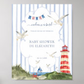 Ahoy Petit Marin Panneau Cadeaux Baby shower Poster (Voorkant)