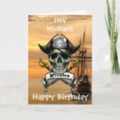 Ahoy! Pirate Birthday Fun Kaart (Voorkant)