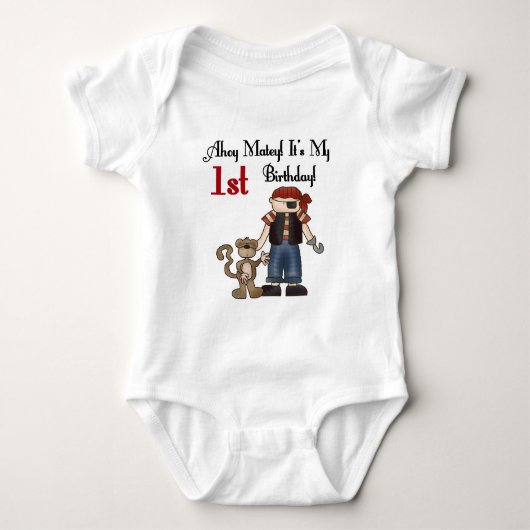 Ahoy Pirate First Birthday Tshirts and Gifts (Voorkant)