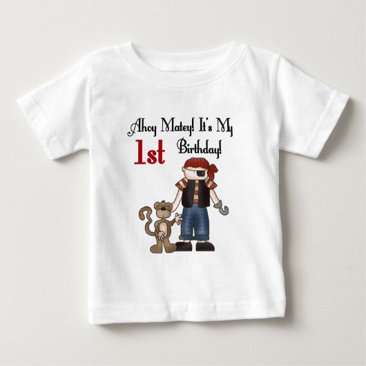 Ahoy Pirate First Birthday Tshirts and Gifts (Voorkant)