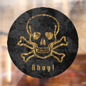 Ahoy!  Pirate Gold Skull Botten Raamsticker (Vel 2)
