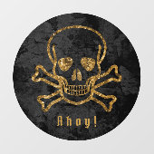 Ahoy!  Pirate Gold Skull Botten Raamsticker (Vel)