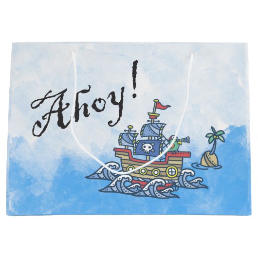 Ahoy Pirate Ship Groot Cadeauzakje (Voorkant)