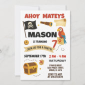 Ahoy! Pirate verjaardagsuitnodiging voor kinderen Kaart (Voorkant)