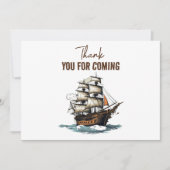 Ahoy! Piratenschip 8e verjaardag Bedankkaart (Voorkant)