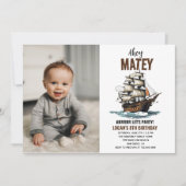 Ahoy! Piratenschip achtste verjaardag Kaart (Voorkant)