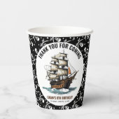 Ahoy! Piratenschip achtste verjaardag Papieren Bekers (Achterkant)