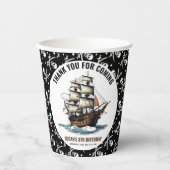 Ahoy! Piratenschip achtste verjaardag Papieren Bekers (Voorkant)