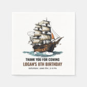 Ahoy! Piratenschip achtste verjaardag Servet (Voorkant)