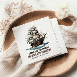 Ahoy! Piratenschip achtste verjaardag Servet