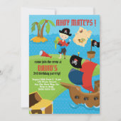 Ahoy! Piratenschip Jongen Piraten Verjaardagsfeest Kaart (Voorkant)