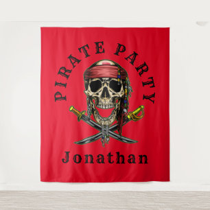 Ahoy Piratenskelet achtergrond Wandkleed