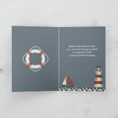 Ahoy Sail Boat & Lighthouse bedankkaart (Binnen)