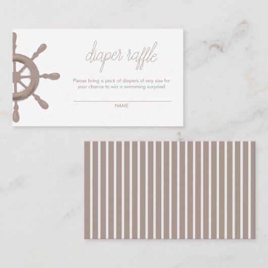 Ahoy. Sailor Helm Diaper Raffle Informatiekaartje (Voorkant / Achterkant)