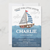 Ahoy Sailor Nautische Schattige Boot Verjaardagsui Kaart (Voorkant)