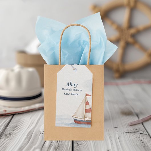 Ahoy Scheepvaart Verjaardag Bedankt | Zeilboot Fee Cadeaulabel