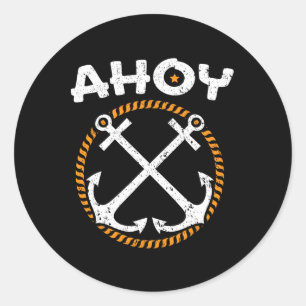 Ahoy schip kapitein zeiler nautisch zeiler boottoc ronde sticker