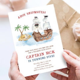 Ahoy Shipmates! Piratenschip Treasure Boy Verjaard Kaart