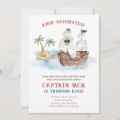 Ahoy Shipmates! Piratenschip Treasure Boy Verjaard Kaart (Voorkant)