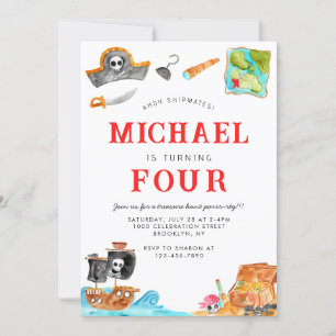 Ahoy Shipmates Treasure Hunt Schip Piraat Verjaard Kaart