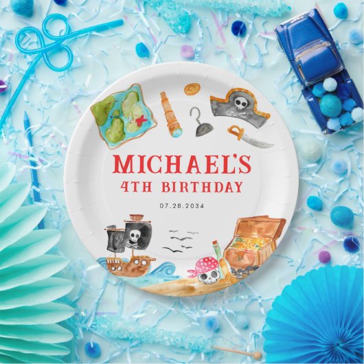 Ahoy Shipmates Treasure Hunt Schip Piraat Verjaard Papieren Bordje (Feest)