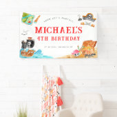 Ahoy Shipmates Treasure Hunt Schip Piraat Verjaard Spandoek (Insitu)