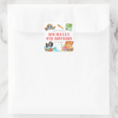 Ahoy Shipmates Treasure Hunt Schip Piraat Verjaard Vierkante Sticker (Tas)