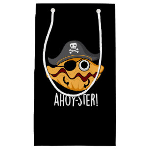 Ahoy-ster Funny Pirate Oyster Pun Dark BG Klein Cadeauzakje
