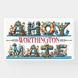 AHOY THEMA Matching TOELATING OM AAN BOORD TE GAAN Spandoek