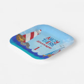 "Ahoy There" citeert de vuurtoren van de zeilboot  Papieren Bordje (Gebogen)