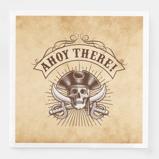 Ahoy There Pirate Verjaardag Servet (Voorkant)