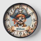 Ahoy Time! Pirate Adventure Wall Clock (Voorkant)