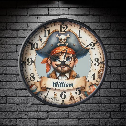 Ahoy Time! Pirate Adventure Wall Clock
