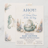 AHOY! Toekomstige Duiker Baby Shower Uitnodiging m