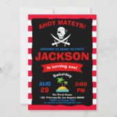 Ahoy Treasure Map Pirate Ocean Voyage Boy Birthday Kaart (Voorkant)