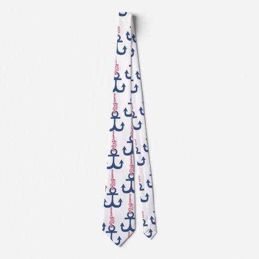 Ahoy Vintage Anker patroon. Stropdas (Voorkant)