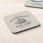 Ahoy. Welkom aan boord Aangepaste  Nautical Bier Onderzetter (Linkerzijde)