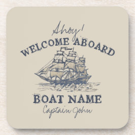 Ahoy. Welkom aan boord Aangepaste  Nautical Bier Onderzetter