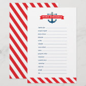 Ahoy. Woordenvormig Baby shower (Voorkant / Achterkant)