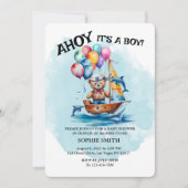 Ahoy Zeiler Het Is Een Jongen Nautisch Thema Babyf Kaart (Voorkant)