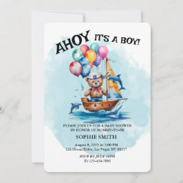 Ahoy Zeiler Het Is Een Jongen Nautisch Thema Babyf Kaart