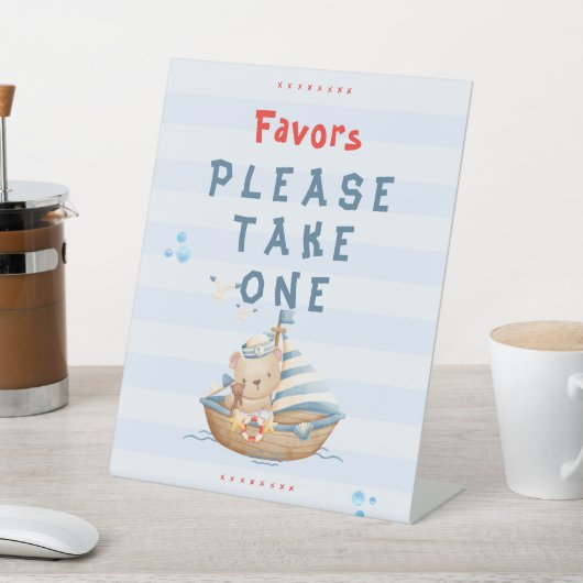 Ahoy zijn een jongen Baby shower gunsten Reclamebord Met Voetstuk (Insitu)