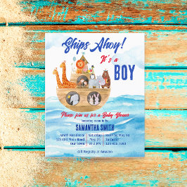 Ahoy's een jongen Noahs Ark baby shower nodigt uit