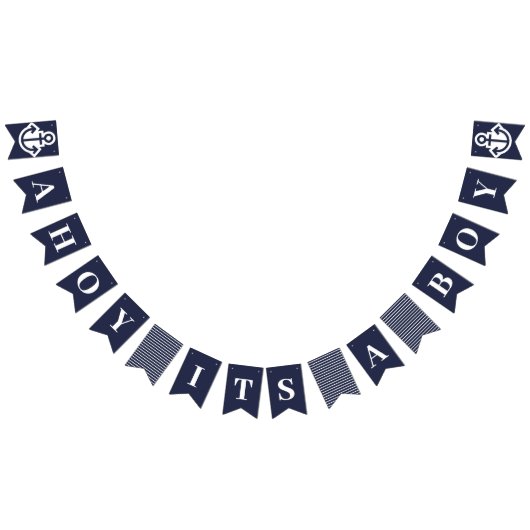 Ahoy's zijn een jongen Nautical Bunting Flags Vlaggetjes (Alle)