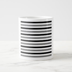 Ahs zwart-wit streepjes design grote koffiekop
