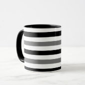 Ahs zwart-wit streepjes design mok (Voorkant links)