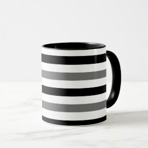 Ahs zwart-wit streepjes design mok