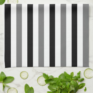 Ahs zwart-wit streepjes design theedoek