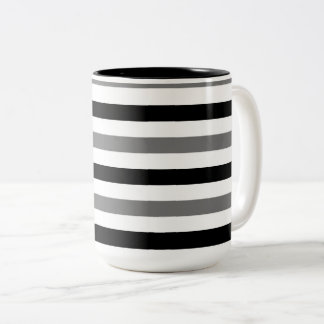 Ahs zwart-wit streepjes design tweekleurige koffiemok